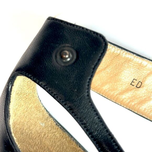 Emporio Armani Black Leather Pumps High Heels Mary Jane size 37,5 US 7,5 Italy - Picture 13 of 16